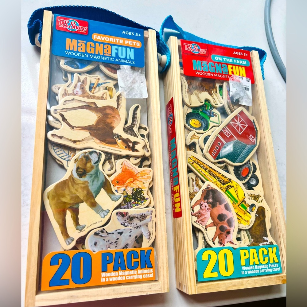New in Box 2 Sets of Wooden Magnets